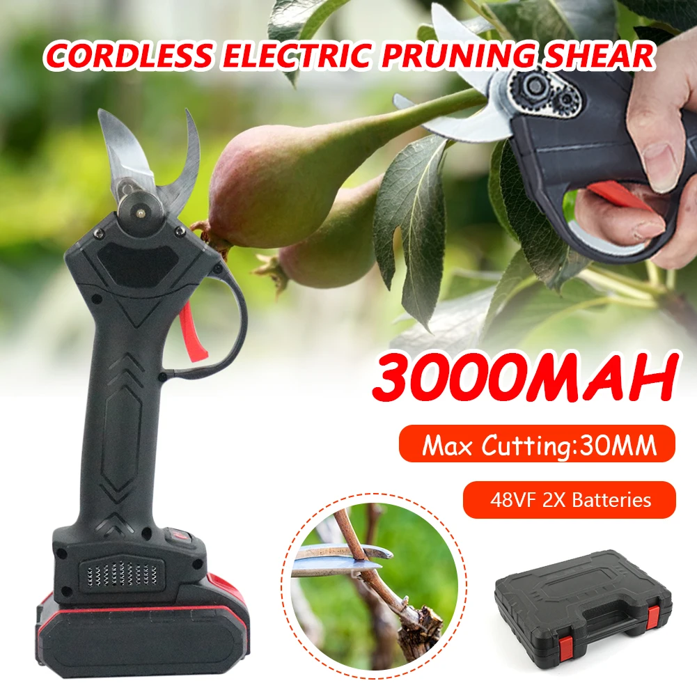 48VF Electric Pruning Shear with 2pcs Backup Rechargeable Lithium Battery Professional Cordless Tree Branch Pruner
48VF Electric Pruning Shear with 2pcs Backup Rechargeable Lithium Battery Professional Cordless Tree Branch Pruner