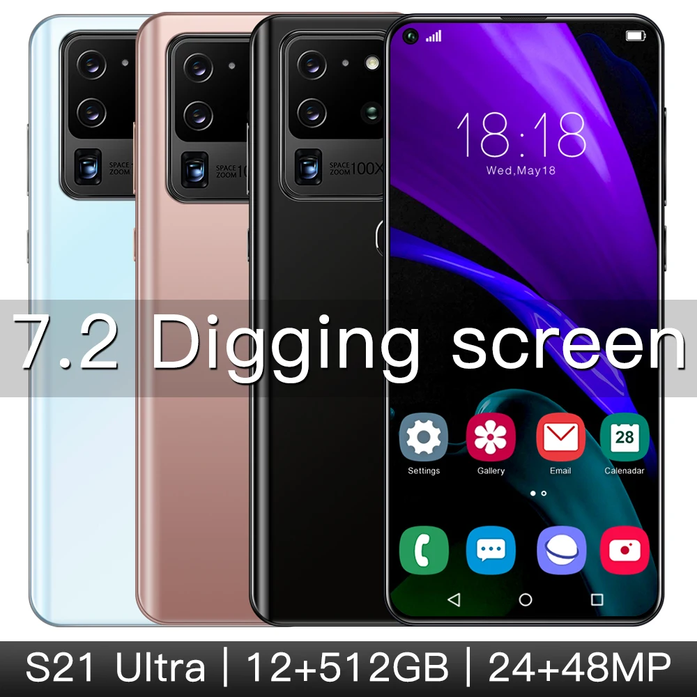 New Arrival 2021 S21Ultra 7.2 Inch 256/512GB 5G Smart Phone Global Version Fingerprint ID Face Unlock 24+48MP 5800mAh Cellphones
New Arrival 2021 S21Ultra 7.2 Inch 256/512GB 5G Smart Phone Global Version Fingerprint ID Face Unlock 24+48MP 5800mAh Cellphones