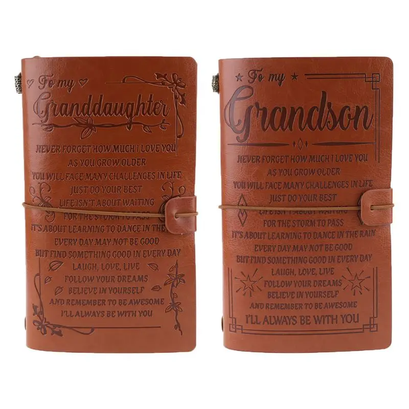Vintage Engraved Faux Leather Journal Notebook Diary to Grandson Granddaughter
Vintage Engraved Faux Leather Journal Notebook Diary to Grandson Granddaughter
