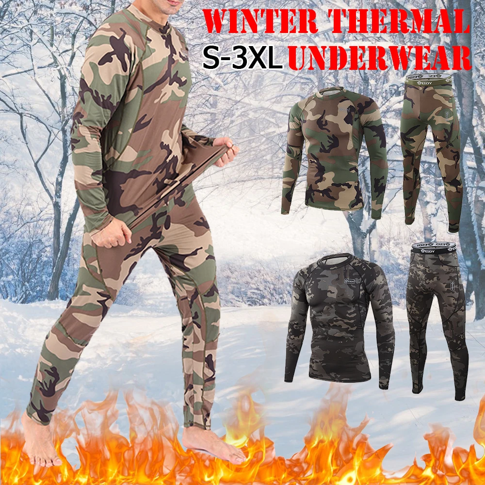 Men's Camouflage Winter Thermal Underwear Set Long Aldult Sports Compression Long Sleeve Shirts+Leggings Ski Fitness Tracksuit
Men's Camouflage Winter Thermal Underwear Set Long Aldult Sports Compression Long Sleeve Shirts+Leggings Ski Fitness Tracksuit