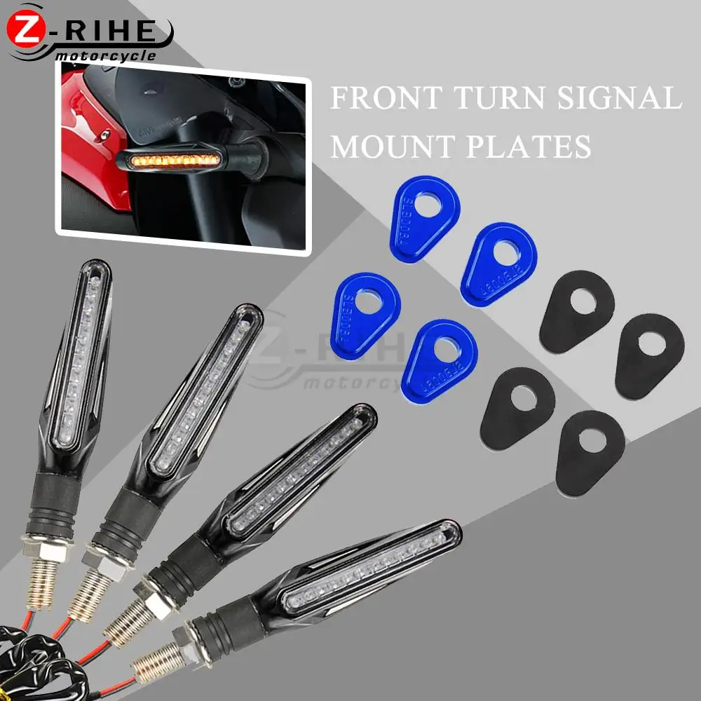 

For Yamaha MT-09 FZ 09 2017 2018 2019 2020 YZF-R7 Tenere 700 MT 4pcs Motorcycle MT09 Turn Signals FRONT TURN SIGNAL MOUNT PLATES