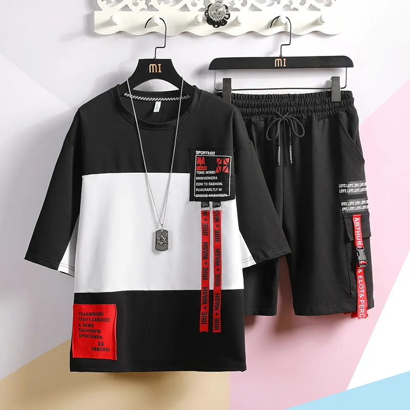 Summer Men Tracksuit Streetwear Casual Short sleeve T Shirt And Short 2 Pieces Sets Sportswear male youth Streetwear Clothing
Summer Men Tracksuit Streetwear Casual Short sleeve T Shirt And Short 2 Pieces Sets Sportswear male youth Streetwear Clothing