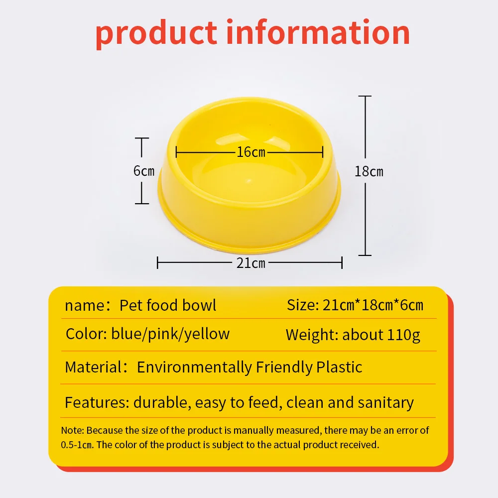 Pet Supplies Round Single Bowl Large Non-Slip Feed Food Water Feeder Plastic Dog Cat Smooth Storage Portable
Pet Supplies Round Single Bowl Large Non-Slip Feed Food Water Feeder Plastic Dog Cat Smooth Storage Portable