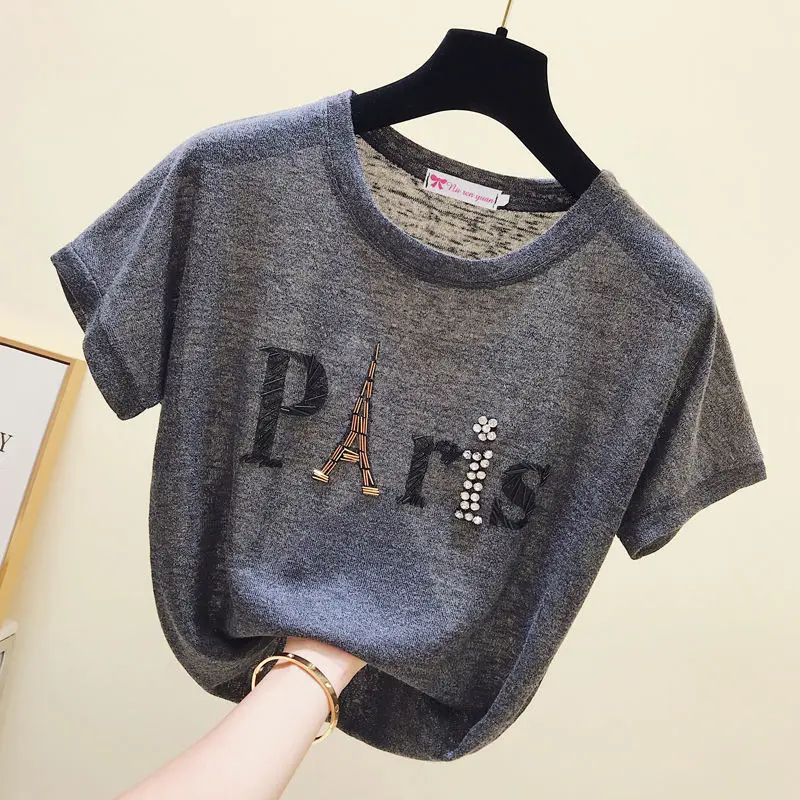 Ice silk short sleeve T-shirt women's 2021 summer new heavy industry T-shirt loose coat Korean white Joker half sleeve shirt
Ice silk short sleeve T-shirt women's 2021 summer new heavy industry T-shirt loose coat Korean white Joker half sleeve shirt