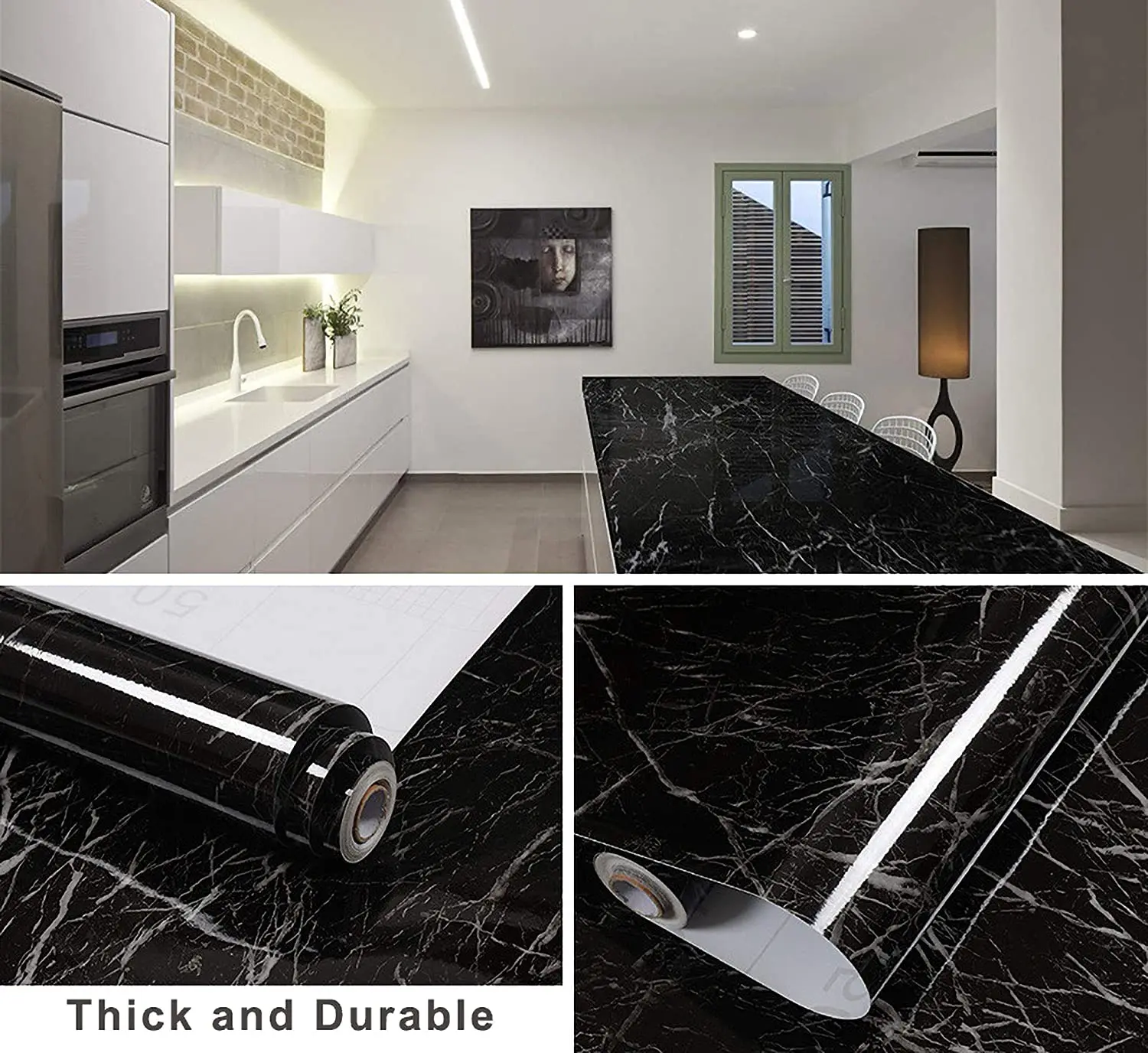 Black Marble Contact Paper Peel and Stick Wallpaper Waterproof Self Adhesive Removable For Kitchen Countertops Cabinet Furnitue
Black Marble Contact Paper Peel and Stick Wallpaper Waterproof Self Adhesive Removable For Kitchen Countertops Cabinet Furnitue