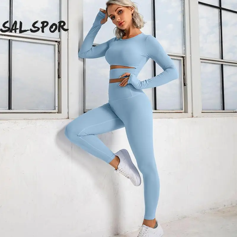SALSPOR Long Sleeve 2 Pcs Set Leggings Yoga Sets Women Gym Clothes Two Piece Set Clothing Set Female Sportswear Suit
SALSPOR Long Sleeve 2 Pcs Set Leggings Yoga Sets Women Gym Clothes Two Piece Set Clothing Set Female Sportswear Suit