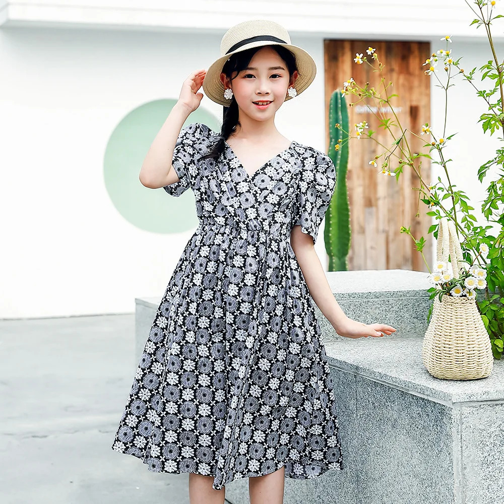 2021 Kids Dress for Girls Summer Floral Print Girl Dress Elegant V-Neck Cotton Children Dress Kids Clothes 4 6 8 10 12 14 Years
2021 Kids Dress for Girls Summer Floral Print Girl Dress Elegant V-Neck Cotton Children Dress Kids Clothes 4 6 8 10 12 14 Years