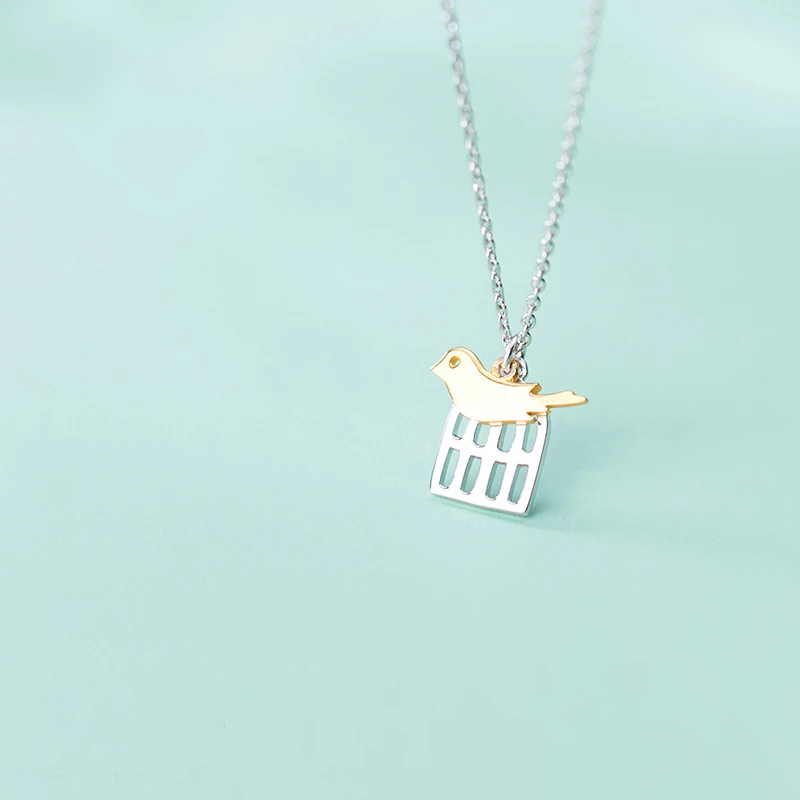 Ginin Pure 925 Sterling Silver Necklace For Women Korean-Style Cute Golden Bird Cage Pendant Trendy Student Party Gift Jewelry
Ginin Pure 925 Sterling Silver Necklace For Women Korean-Style Cute Golden Bird Cage Pendant Trendy Student Party Gift Jewelry