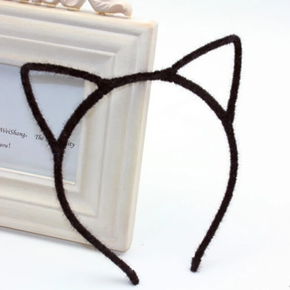 New Hair Accessories Cute Girls Headband Band Cat Ear With Cloth Sexy scrunchy Plastic Inside | Аксессуары для одежды