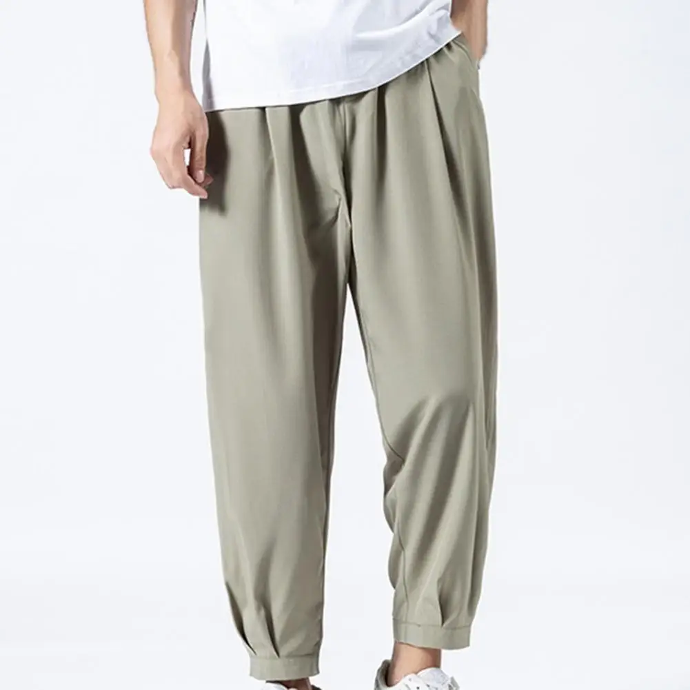 Solid Color Men Pants Ankle-length Smooth Wide Leg Ankle Tied Oversize Pants Sweatpants for Outdoor штаны мужские брюки
Solid Color Men Pants Ankle-length Smooth Wide Leg Ankle Tied Oversize Pants Sweatpants for Outdoor штаны мужские брюки