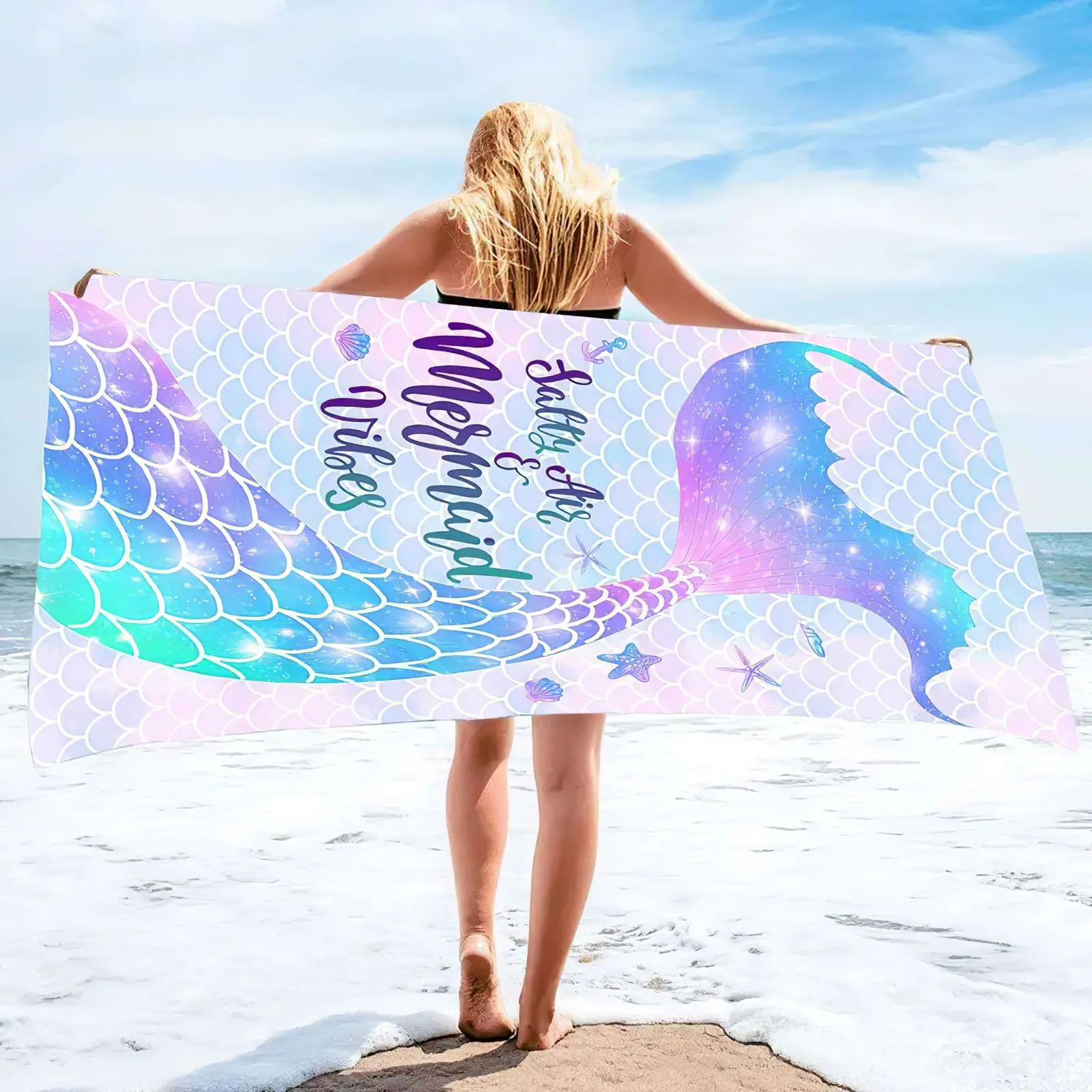 70x150cm Large Towel Mermaid Pattern Beach Bath Towel Fiber Cloth Bathrobe Fashionable Bath Blanket Swimming Surfing Poncho
70x150cm Large Towel Mermaid Pattern Beach Bath Towel Fiber Cloth Bathrobe Fashionable Bath Blanket Swimming Surfing Poncho