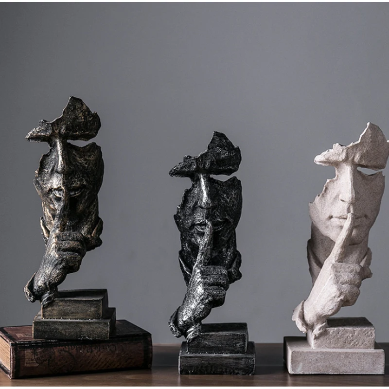 Silence Is Gold Abstract Sculpture Figurine Ornaments Office Home Desk Decoration Accessories Modern Art Resin Decoration Craft
Silence Is Gold Abstract Sculpture Figurine Ornaments Office Home Desk Decoration Accessories Modern Art Resin Decoration Craft