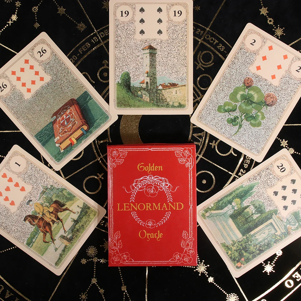 Золотые карты Lenormand с изображением ораклов популярные настольные игры ангелов