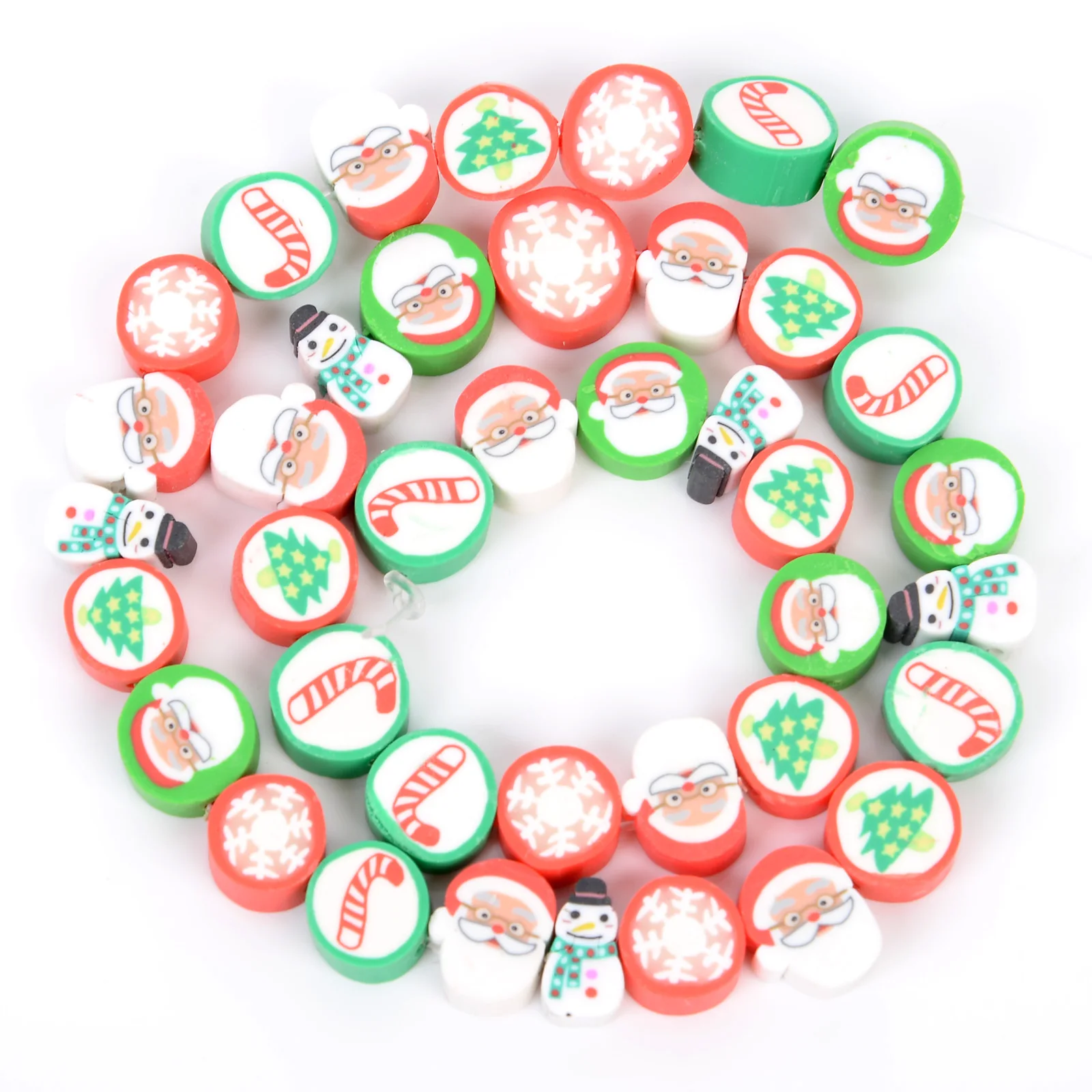 30Pcs 10mm Christmas Polymer Clay Beads Disc Loose Beads for Jewelry Making DIY Handmade Charm Bracelet Necklace Accessories
30Pcs 10mm Christmas Polymer Clay Beads Disc Loose Beads for Jewelry Making DIY Handmade Charm Bracelet Necklace Accessories