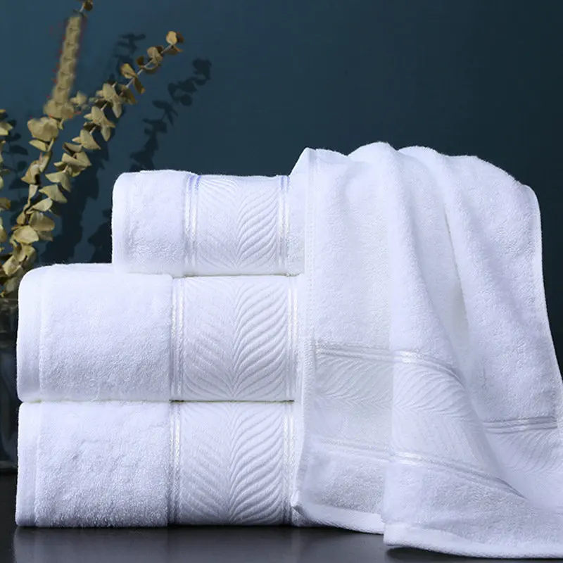 

Набор белых банных полотенец из чистого хлопка, Супермягкие впитывающие полотенца для лица и ванной, однотонные большие полотенца для отеля, ресторана, дома