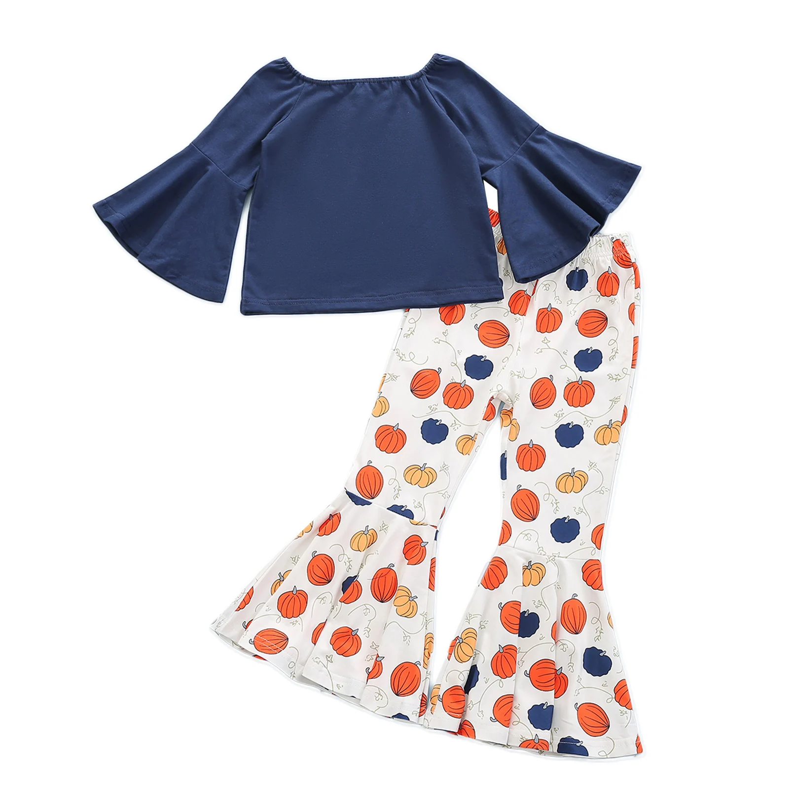 Kids Cotton Suit Casual Set Solid Color O-Neck Long Flared Sleeve Tops Pumpkin Flared Trousers for Toddler Baby Girls 1-6 Years
Kids Cotton Suit Casual Set Solid Color O-Neck Long Flared Sleeve Tops Pumpkin Flared Trousers for Toddler Baby Girls 1-6 Years