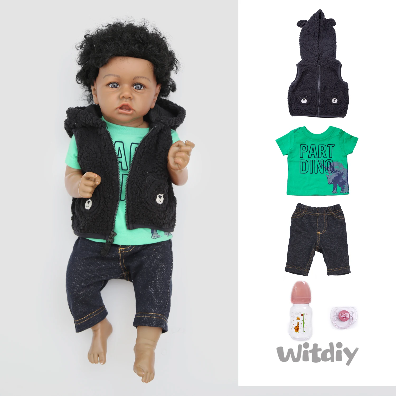 Witdiy Vest Green T-shirtdark skin saskia 58CM bebe reborn reborn baby doll Rebirth doll Baby rebirth silicone doll silicone
Witdiy Vest Green T-shirtdark skin saskia 58CM bebe reborn reborn baby doll Rebirth doll Baby rebirth silicone doll silicone