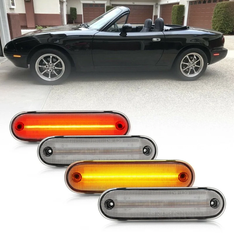 4Pcs Car Clear Lens Led Side Marker Light Amber&Red for Mazda Miata MX-5 NA NB 1990-2005
4Pcs Car Clear Lens Led Side Marker Light Amber&Red for Mazda Miata MX-5 NA NB 1990-2005