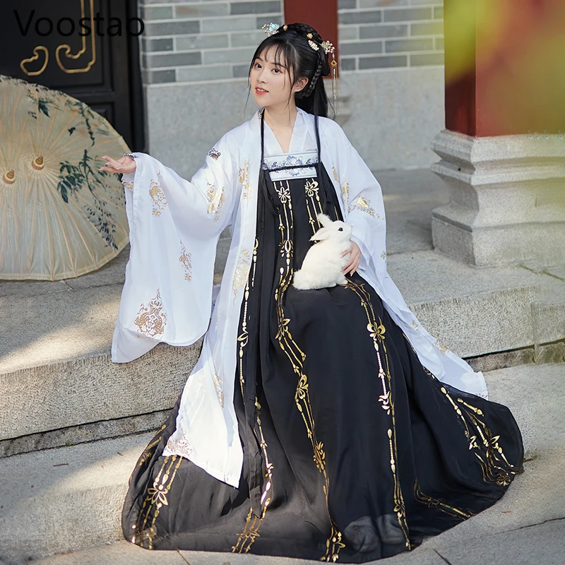 Ancient Oriental Clothing Black White Hanfu Sets Women Traditional Chinese Style Dress Cosplay Costumes Oriental Princess Outfit
Ancient Oriental Clothing Black White Hanfu Sets Women Traditional Chinese Style Dress Cosplay Costumes Oriental Princess Outfit