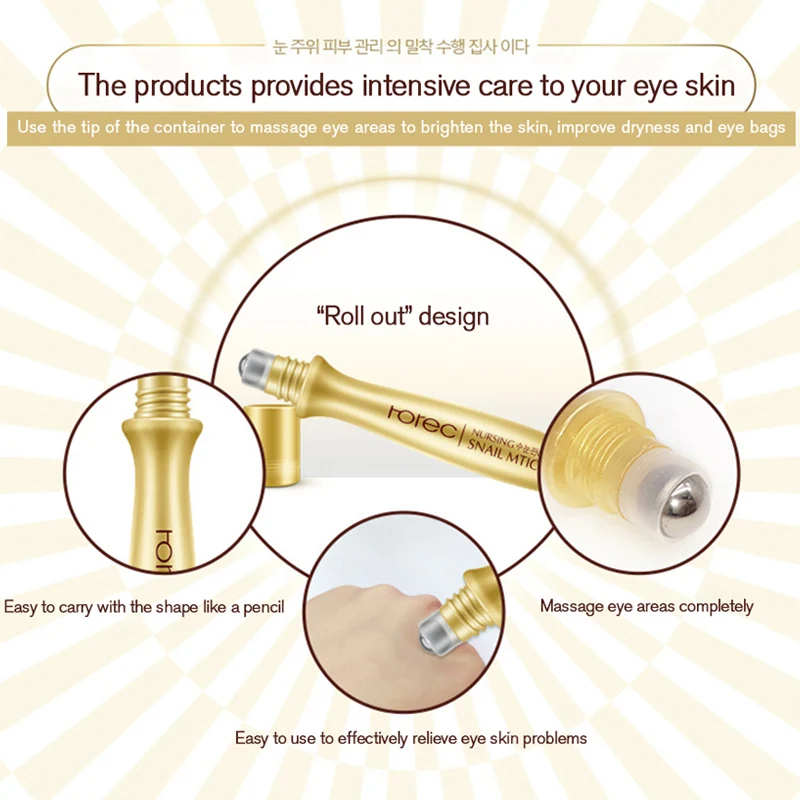 ROREC Eye Serum Anti-Wrinkle Snail Essence for Eyes Cream Dark Circle Cream Snail Hyaluronic Acid Korean Cosmetics Skin Care
ROREC Eye Serum Anti-Wrinkle Snail Essence for Eyes Cream Dark Circle Cream Snail Hyaluronic Acid Korean Cosmetics Skin Care