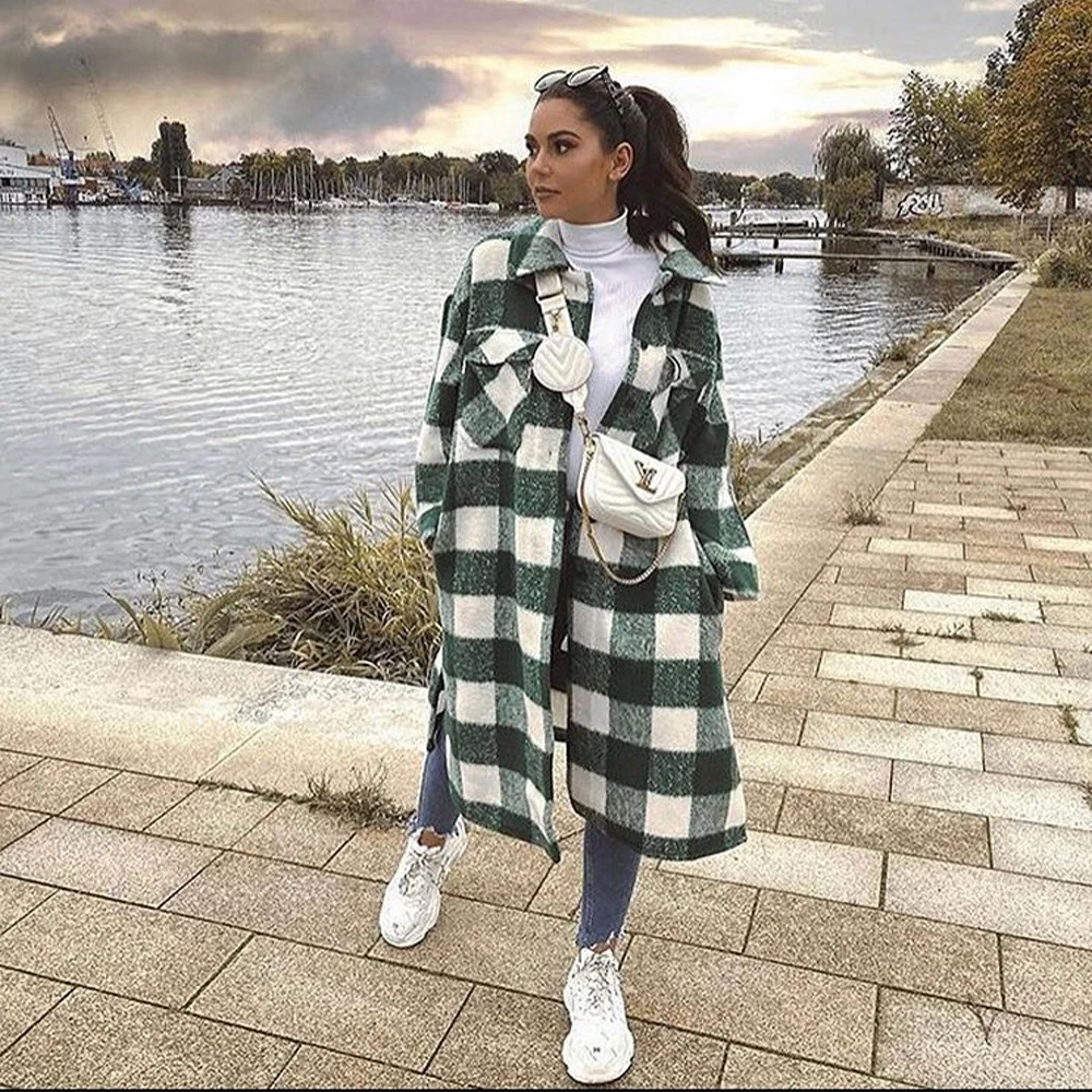 FAKUNTN 2021 New Women Oversized Coat Long Checked Casual Fashion Chic Women Jackets Long windbreaker Outfits
FAKUNTN 2021 New Women Oversized Coat Long Checked Casual Fashion Chic Women Jackets Long windbreaker Outfits