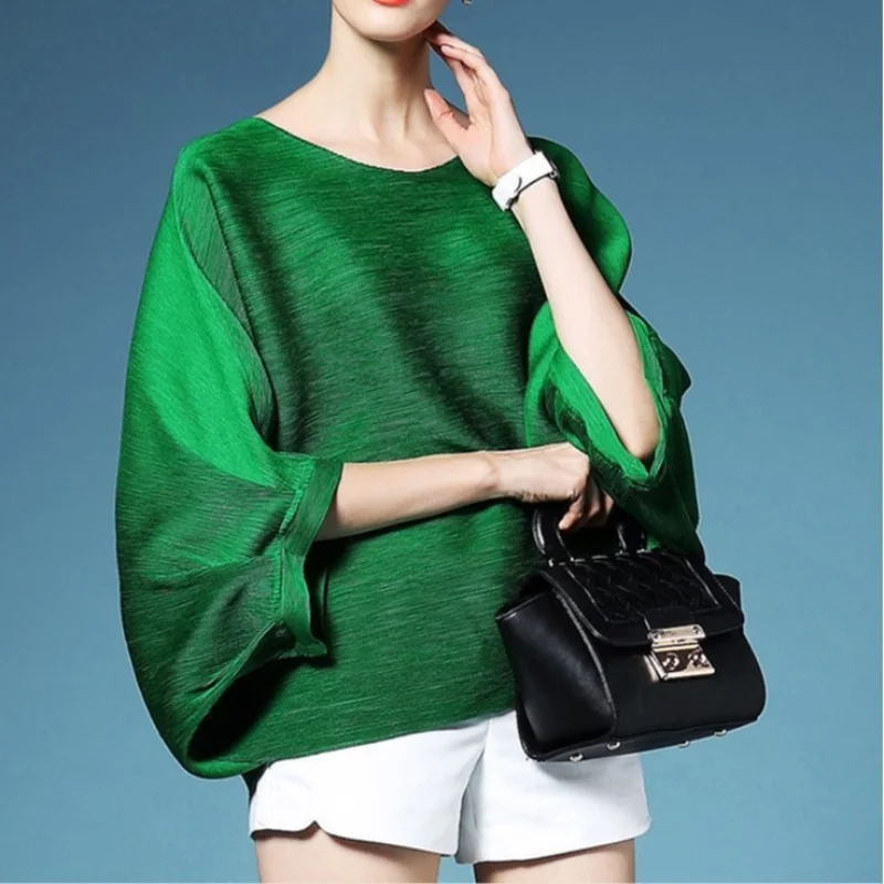 SuperAen 2021 Summer New Office Lady Pleated Bat Sleeve Shirt Loose Batwing Sleeve Pleated Blouse
SuperAen 2021 Summer New Office Lady Pleated Bat Sleeve Shirt Loose Batwing Sleeve Pleated Blouse