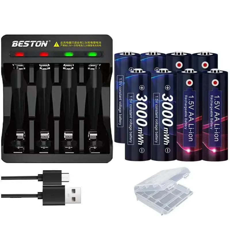 AJNWNM 3000Mwh 1.5V Li-ion AA Batteries Constant Voltage 1.5V AA Rechargeable Batteries for mouse small fan Electric toy
AJNWNM 3000Mwh 1.5V Li-ion AA Batteries Constant Voltage 1.5V AA Rechargeable Batteries for mouse small fan Electric toy