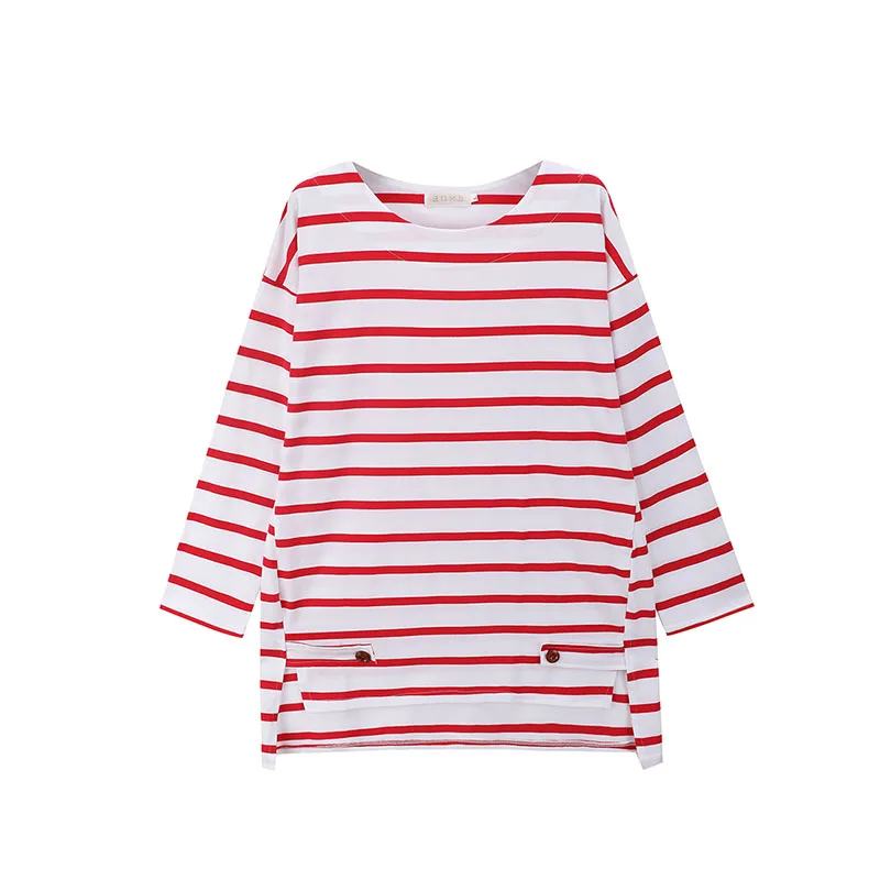 Striped large size T-shirt Irregular length women 2020 new cotton casual hedging Crew neck loose Wild bottoming T-shirt HOT D64
Striped large size T-shirt Irregular length women 2020 new cotton casual hedging Crew neck loose Wild bottoming T-shirt HOT D64