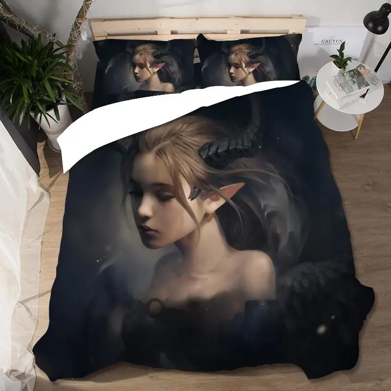 Devil Girl Bedding Set 3D High Quality King Size Comforter Bedding Sets Girl Single Bed Linen Cotton Bed Sheets Pillowcases
Devil Girl Bedding Set 3D High Quality King Size Comforter Bedding Sets Girl Single Bed Linen Cotton Bed Sheets Pillowcases