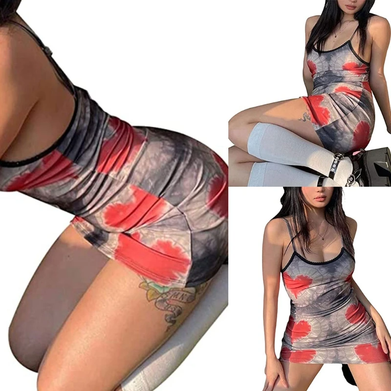 Women Summer Sexy Spaghetti Strap Bodycon Mini Dress Harajuku Funny Gradient Love Heart Print Lace Trim Slim Sleeveless 68UA
Women Summer Sexy Spaghetti Strap Bodycon Mini Dress Harajuku Funny Gradient Love Heart Print Lace Trim Slim Sleeveless 68UA