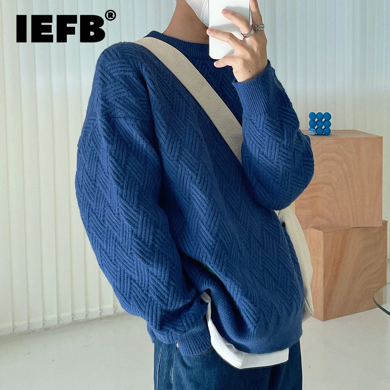 IEFB Autumn Winter Thick Pasted Cloth Pattern O-Neck Sweater Men's Loose Casual Blue Kinttwear Tops Korean Chic Clothing 9A0524
IEFB Autumn Winter Thick Pasted Cloth Pattern O-Neck Sweater Men's Loose Casual Blue Kinttwear Tops Korean Chic Clothing 9A0524