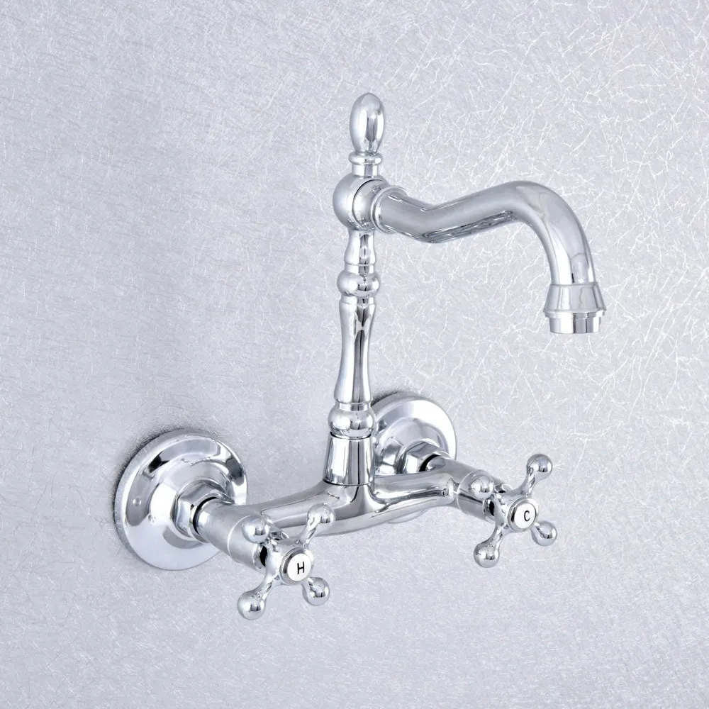 Silver Polished Chrome Two Cross Handle 2 Hole Kitchen Bathroom Basin Faucet Sink Cold Hot Mixer Taps Swivel Spout 360' dsf785
Silver Polished Chrome Two Cross Handle 2 Hole Kitchen Bathroom Basin Faucet Sink Cold Hot Mixer Taps Swivel Spout 360' dsf785