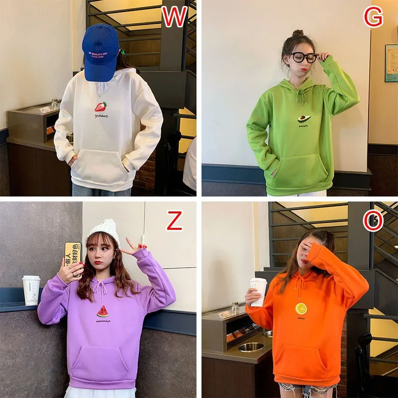 Women Fruit Print Hoodies Harajuku Female Long Sleeve Sweatshirt Fashion Korean Plus Plush Pullovers
Women Fruit Print Hoodies Harajuku Female Long Sleeve Sweatshirt Fashion Korean Plus Plush Pullovers