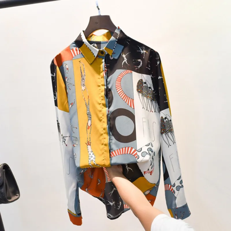 Women Vintage Cartoon Floral Print Lapel Shirt Loose Single-breasted Long Sleeve Blouse
Women Vintage Cartoon Floral Print Lapel Shirt Loose Single-breasted Long Sleeve Blouse