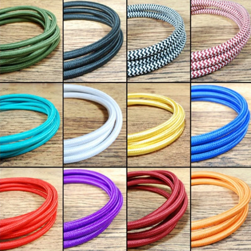 2 Core Round Vintage Textile Cable 5m 10m 20m 50m Flexible Color Electric Wire Chandelier Lamp Edison Power Cord
2 Core Round Vintage Textile Cable 5m 10m 20m 50m Flexible Color Electric Wire Chandelier Lamp Edison Power Cord