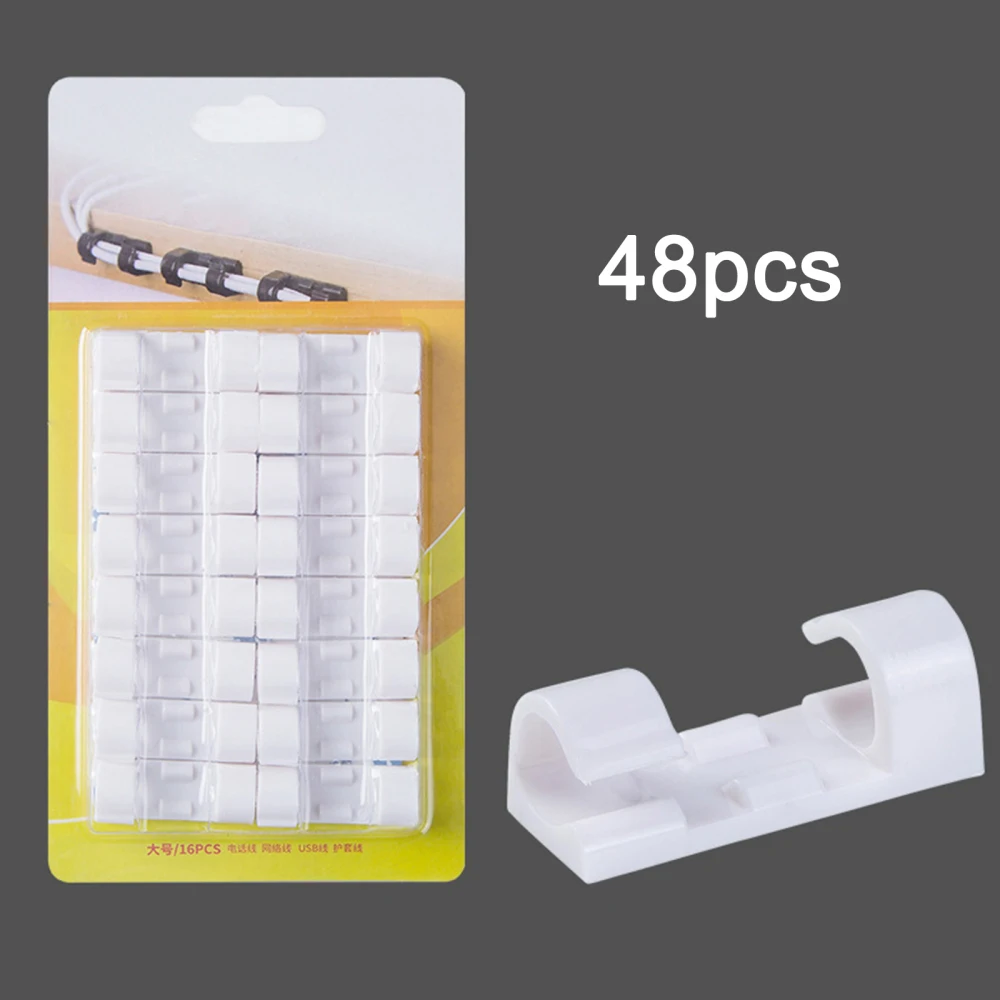 Cable Management Holder Clips 48Pcs/set Organizer Cord Wire Line Self-Adhesive Nail-free Self-adhesive Buckle
Cable Management Holder Clips 48Pcs/set Organizer Cord Wire Line Self-Adhesive Nail-free Self-adhesive Buckle