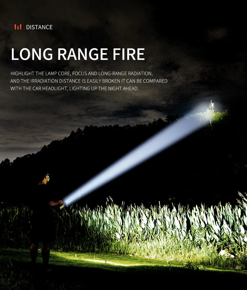 Portable Outdoor Spotlight USB Rechargeable Super Bright Flashlight Long-range Glare Flashlight Torch Lanterna COB Searchlight
Portable Outdoor Spotlight USB Rechargeable Super Bright Flashlight Long-range Glare Flashlight Torch Lanterna COB Searchlight