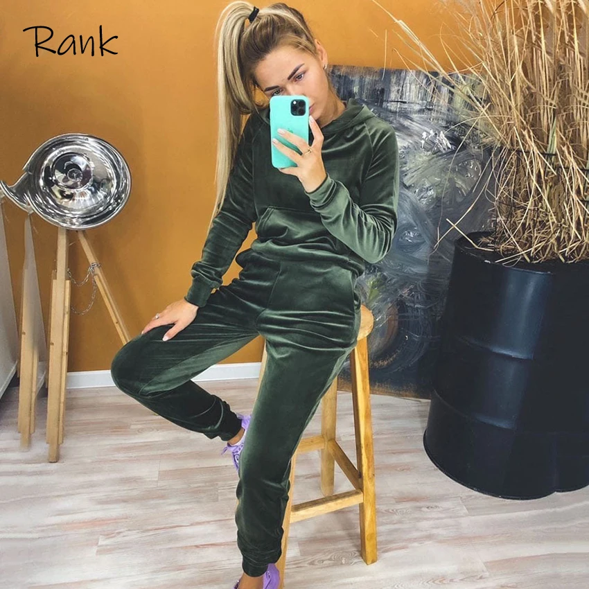 Rank Autumn Tracksuit Women Two Piece Set Pocket Hooded Sweatshirt Top Pants Sport Jogging Suit Womens Set Casual Clothes Outfit
Rank Autumn Tracksuit Women Two Piece Set Pocket Hooded Sweatshirt Top Pants Sport Jogging Suit Womens Set Casual Clothes Outfit