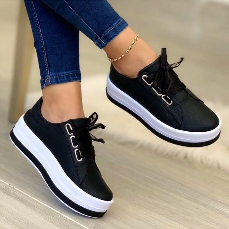Women's PU Leather Sneakers Summer Canvas Lace-up White Sneakers Women's Shoes Thick-soled Breathable Casual Women's Sneakers
Women's PU Leather Sneakers Summer Canvas Lace-up White Sneakers Women's Shoes Thick-soled Breathable Casual Women's Sneakers