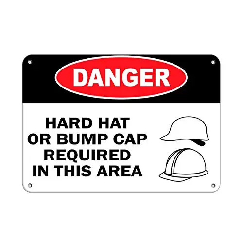 Wall Art Tin Sign Funny Gifts for Men 8x12in,Danger Hard Hat Or Bump Cap Required in This Area,Sign Aluminum Sign Decor for Home
Wall Art Tin Sign Funny Gifts for Men 8x12in,Danger Hard Hat Or Bump Cap Required in This Area,Sign Aluminum Sign Decor for Home