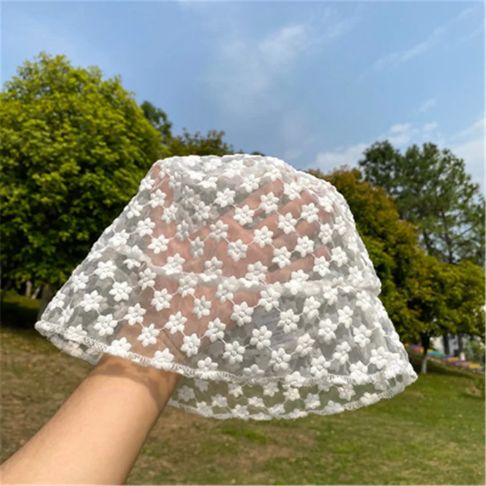 Fashion Flower Hollow Embroidery Lace Bucket Hat Female Summer Korean Japan Latest Breathable Thin Mesh Sun Fisherman Hat Visor
Fashion Flower Hollow Embroidery Lace Bucket Hat Female Summer Korean Japan Latest Breathable Thin Mesh Sun Fisherman Hat Visor