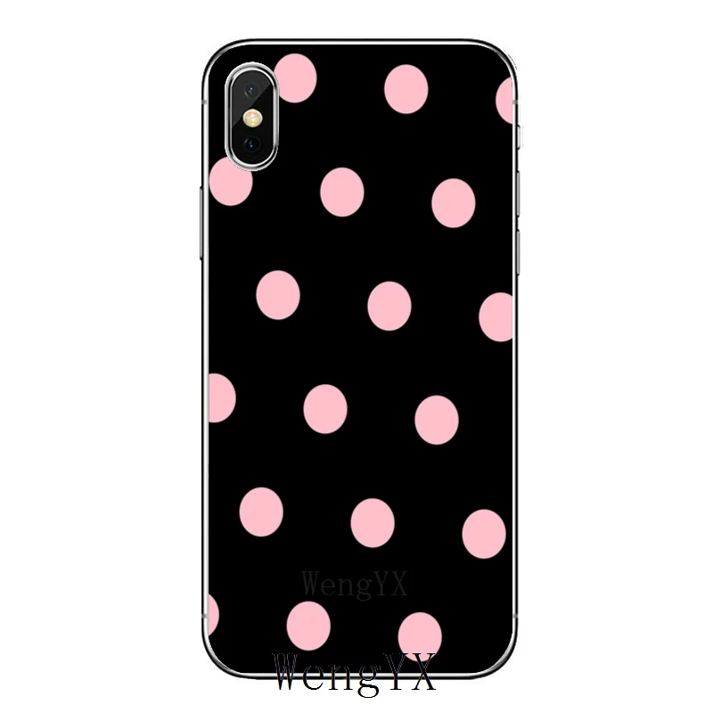 Розовый мягкий прозрачный чехол в горошек для телефона Samsung Galaxy J7 J5 Prime pro J3 A7 A5 A3 2018
