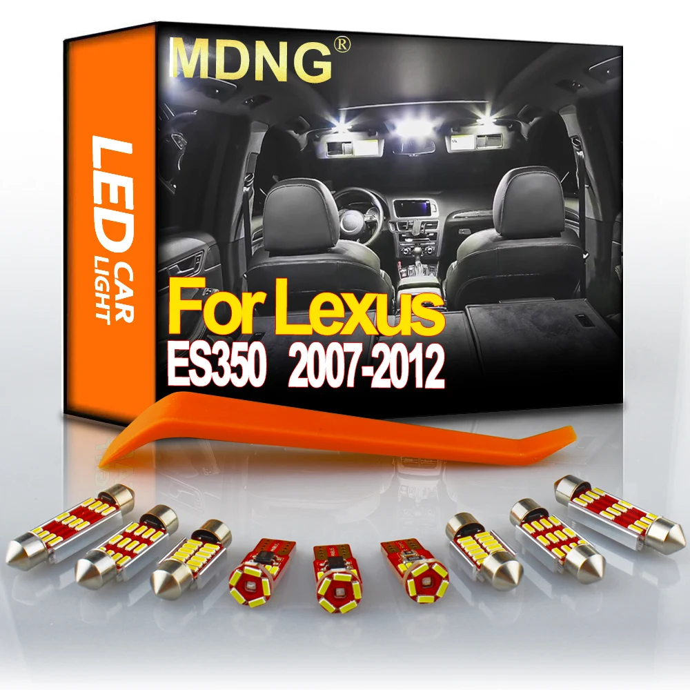 

MDNG 11Pcs Car LED Bulb Interior Lamp Kit For 2007 2008 2009 2010 2011 2012 Lexus ES350 Map Dome Door Trunk License Plate Light