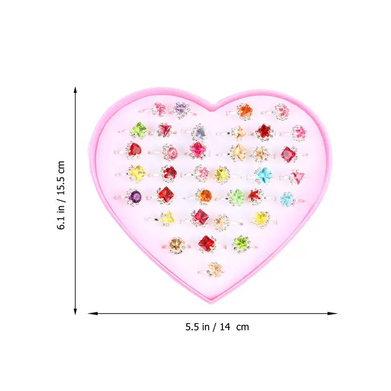 36pcs/ Box Cartoon Crystal Rings Jewelry Toys Gift Party Favors for Girls 
36pcs/ Box Cartoon Crystal Rings Jewelry Toys Gift Party Favors for Girls