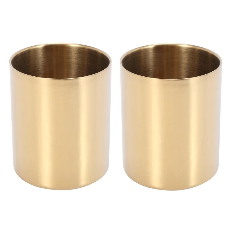 2-Piece Pencil Cup Holder Pen Pot Makeup Brushes Holder Desk Stationery Organizer Stainless Steel (Gold)
2-Piece Pencil Cup Holder Pen Pot Makeup Brushes Holder Desk Stationery Organizer Stainless Steel (Gold)