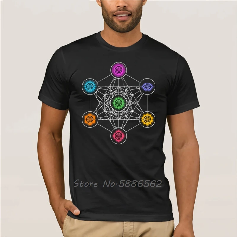 

Hipster Metatrons Cube Chakras Cosmic Energy Centers t-shirt Tshirt Men Unisex Cotton Tees Harajuku