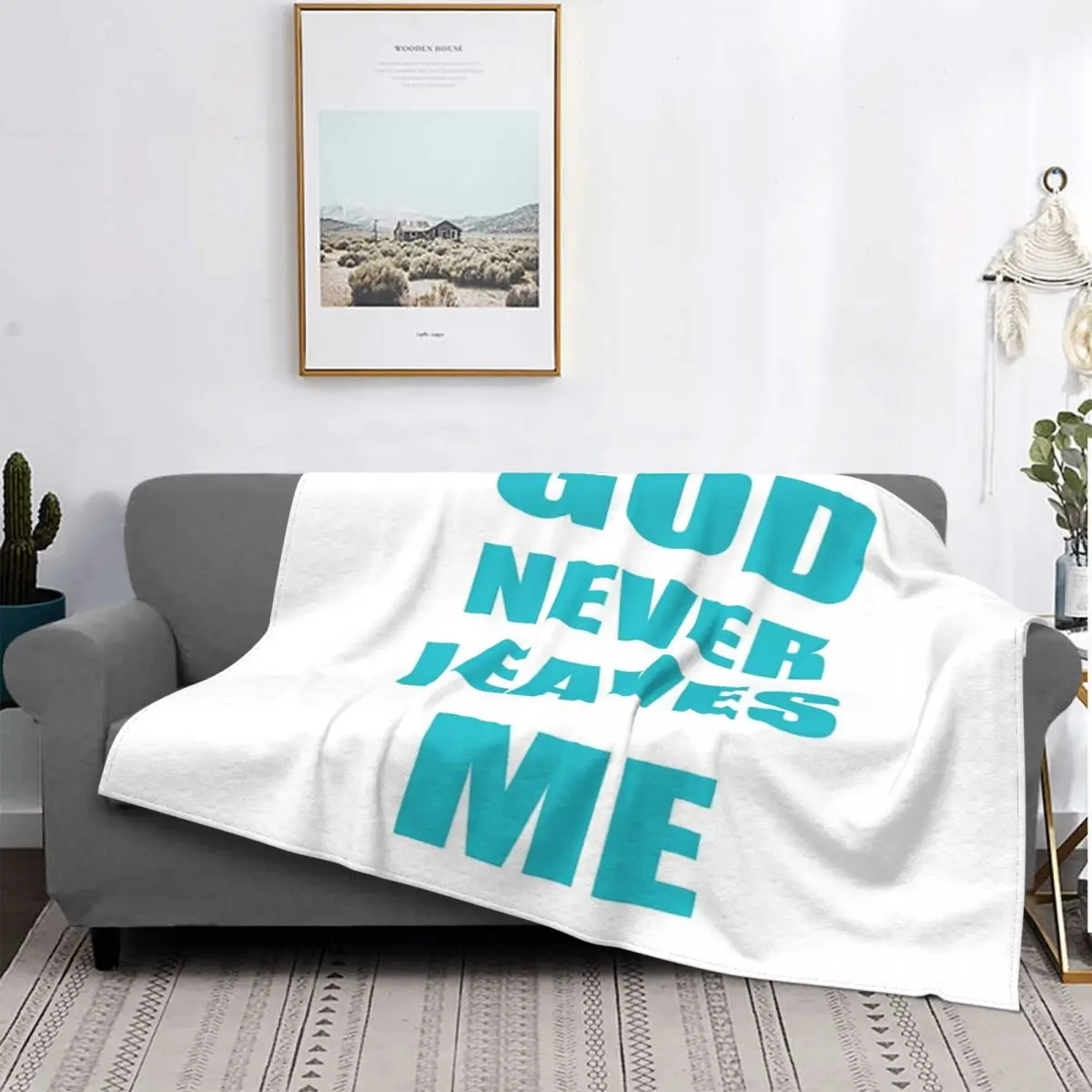 

God Never Leaves Me-Manta a cuadros para cama, manta doble, toalla de playa de lujo, 1 unidad