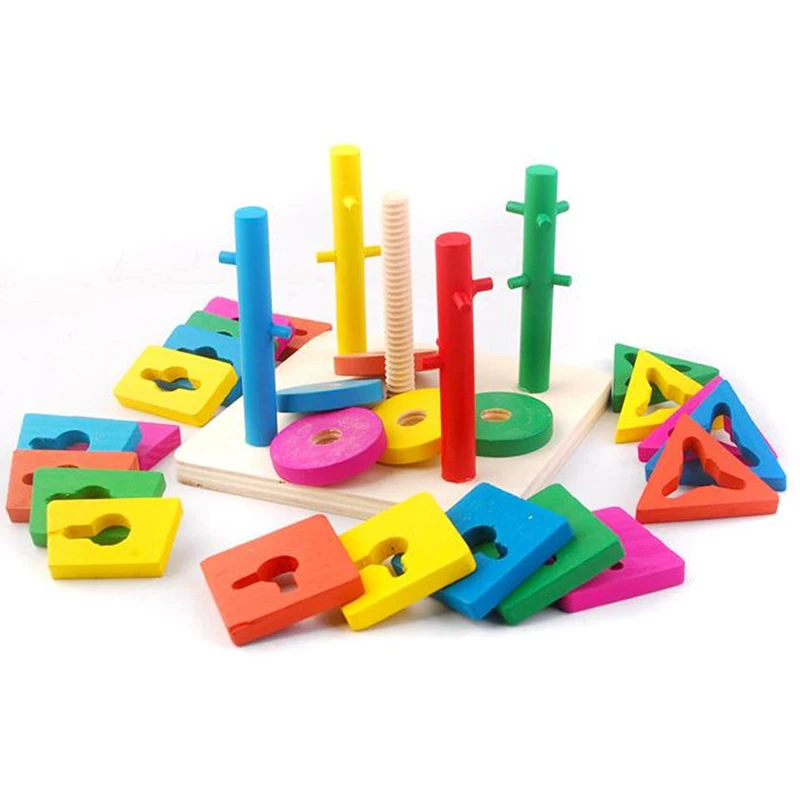 Wooden Math Toys Intelligence Five Column Building Block Wooden Geometric Sleeve Children Toy Educational Toys
Wooden Math Toys Intelligence Five Column Building Block Wooden Geometric Sleeve Children Toy Educational Toys