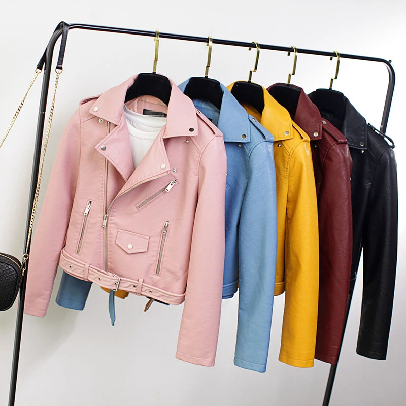2020 Women Spring Autumn Leather Jacket With Sashes Black Pu Faux Zipper Slim Short Moto Biker Jackets Coat Female Outwear Tops
2020 Women Spring Autumn Leather Jacket With Sashes Black Pu Faux Zipper Slim Short Moto Biker Jackets Coat Female Outwear Tops