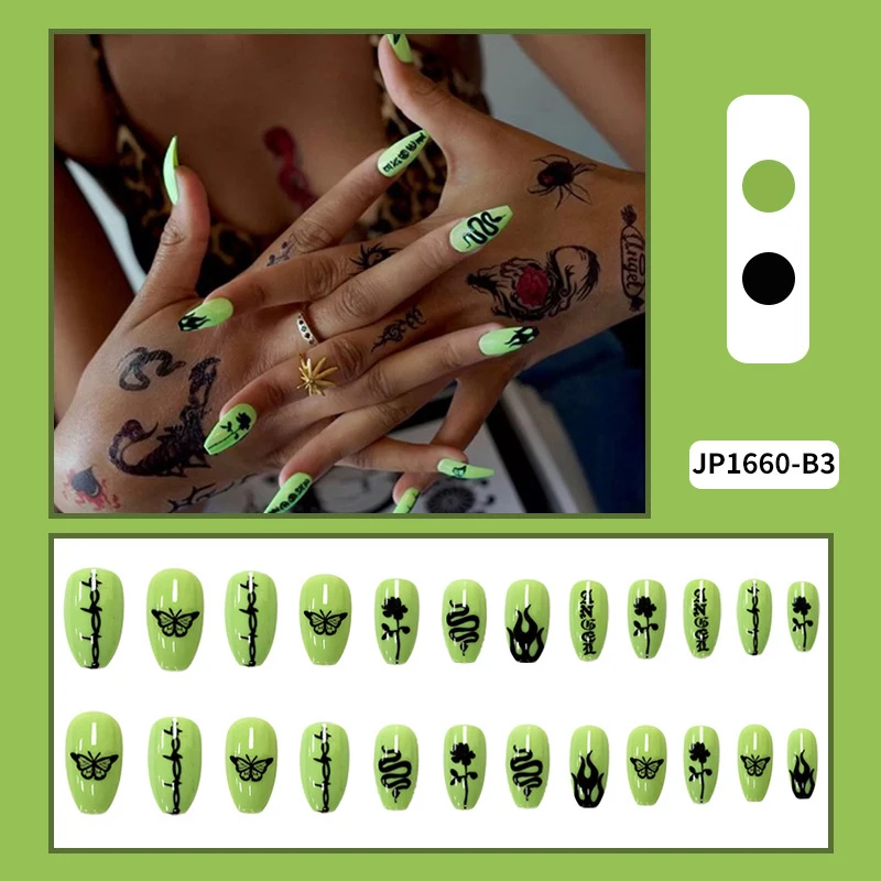 Green Dark Flame 24PCS/Set Finished Nail Art Wearing Nails Removable Manicure Patch Accessories
Green Dark Flame 24PCS/Set Finished Nail Art Wearing Nails Removable Manicure Patch Accessories